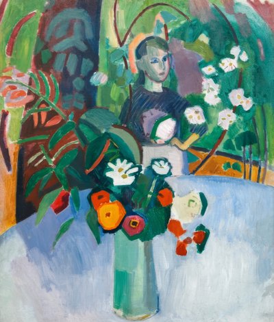 Jeanne in de bloemen door Raoul Dufy