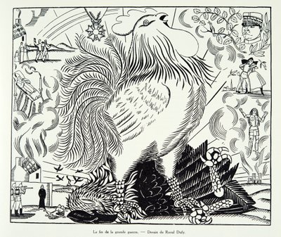 Het einde van de Grote Oorlog, uit Histoire de la Troisieme Republique, Vol. I, Political History, pub.1933 (litho) door Raoul Dufy