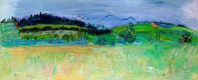 Landschap van de Oriëntaalse Pyreneeën, vanaf de Route du Boulou door Raoul Dufy