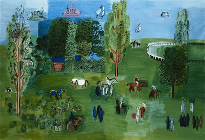 Le Paddock, ca. 1926 (olieverf op doek) door Raoul Dufy