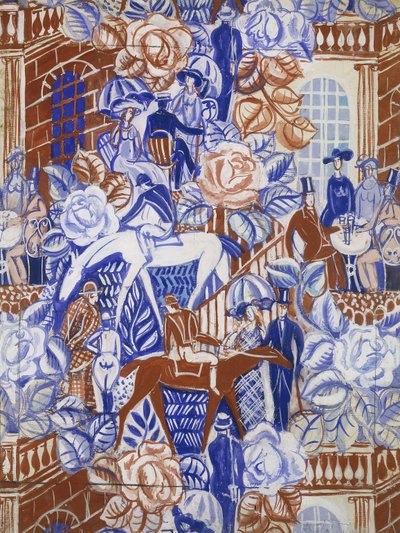 Les Elegantes à la Bagatelle, ca. 1919-20 (gouache op papier) door Raoul Dufy