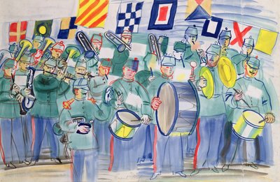 Muziek bij het Douanehuis in Le Havre door Raoul Dufy