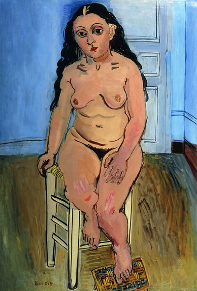 Naakte vrouw op kruk door Raoul Dufy