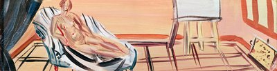 Naakt met schildersezel (olieverf op doek) door Raoul Dufy