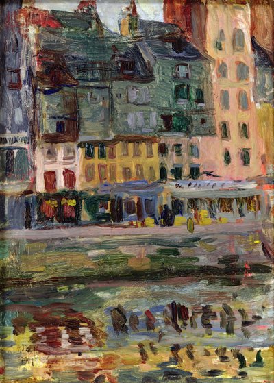 Oude huizen aan de haven van Le Havre door Raoul Dufy