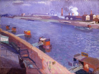 Kades van de Seine; Eiffeltoren in de verte; Quais de la Seine; La Tour Eiffel au Lointain door Raoul Dufy