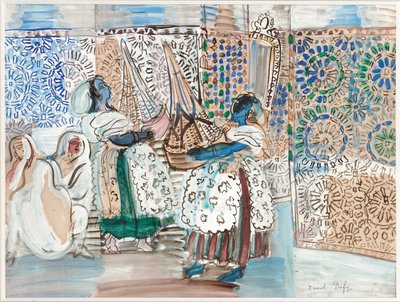 Receptie met de Pasja van Marrakech (gouache, aquarel  potlood op papier) door Raoul Dufy