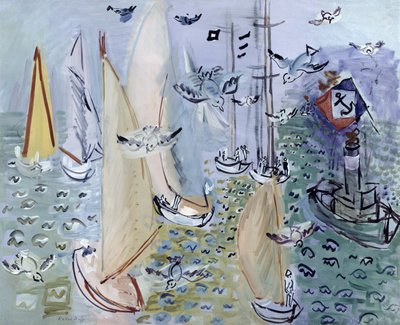 Regates met de meeuwen, ca.1930 (olieverf op doek) door Raoul Dufy