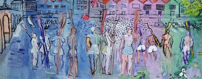 Regatta in Henley, de roeiers door Raoul Dufy