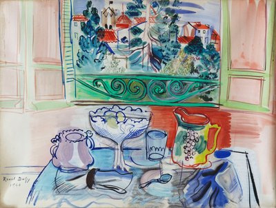 Stilleven met twee glazen bij Ceret; Nature morte aux deux Verres a Ceret door Raoul Dufy