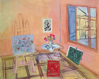 Studio met bloemen door Raoul Dufy