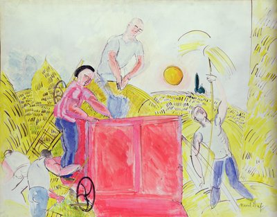 De Oogsters (gouache op papier) door Raoul Dufy