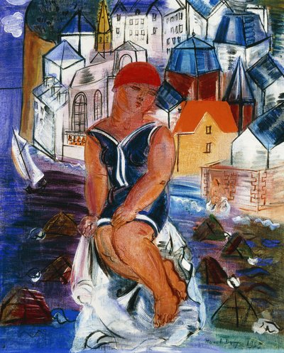De kleine baadster in Saint-Adresse; La Petite Baigneuse in Saint-Adresse door Raoul Dufy