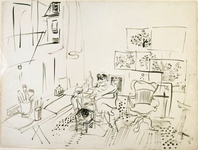 De werkplaats van de schilder Tekening van Raoul Dufy (1877-1953) New York, Museum of Modern Art door Raoul Dufy