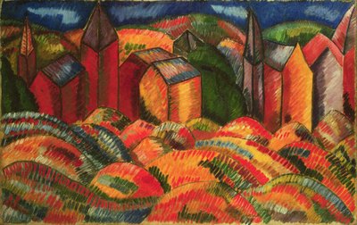 De rode huizen van Sainte-Adresse door Raoul Dufy