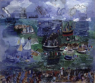 De regatta in Le Havre door Raoul Dufy