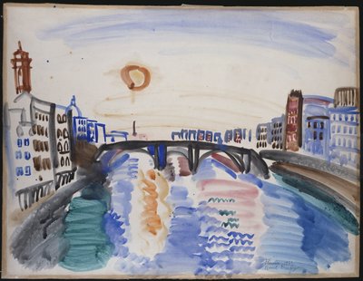 De rivier de Arno, Florence door Raoul Dufy