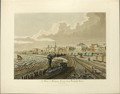 Een Uitzicht op Michigan Avenue vanaf Randolph Street in het Jaar 1865 door Raoul Varin