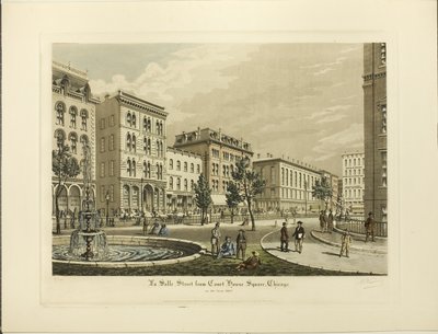 La Salle Street vanaf Court House Square, Chicago, in het jaar 1865 door Raoul Varin