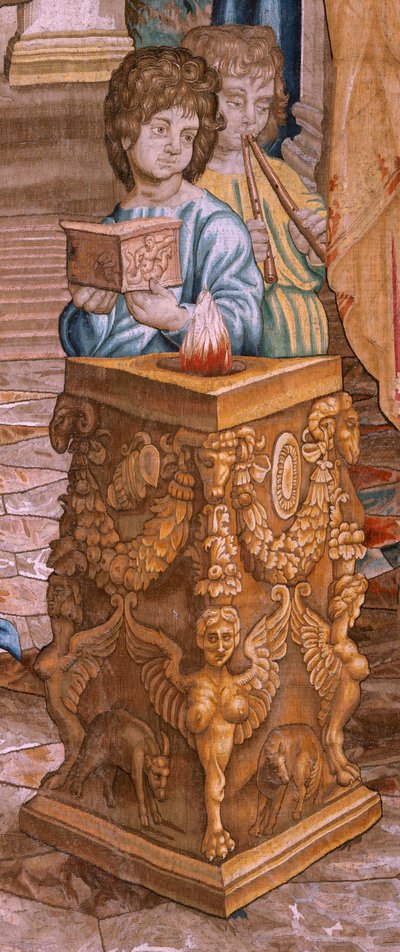 Vlaamse wandtapijt. Serie De Daden van de Apostelen. Sint Paulus en Sint Barnabas in Lystra. Achtste doek in de serie, het werd in tweeën gesplitst om het aan te passen aan de kamer. Model Carton door Rafael Sanzio. 1519. Fabriek Jan Raes. door Raphael