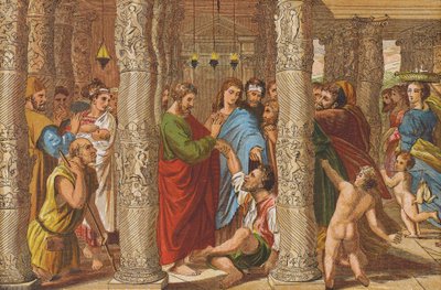 De Genezing van de Lamme Man door Raphael (1483 1520) (after)