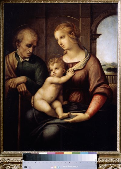 De Heilige Familie met de baardloze Jozef door Raphael