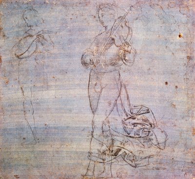 Studie voor figuur met muziekinstrument door Raphael