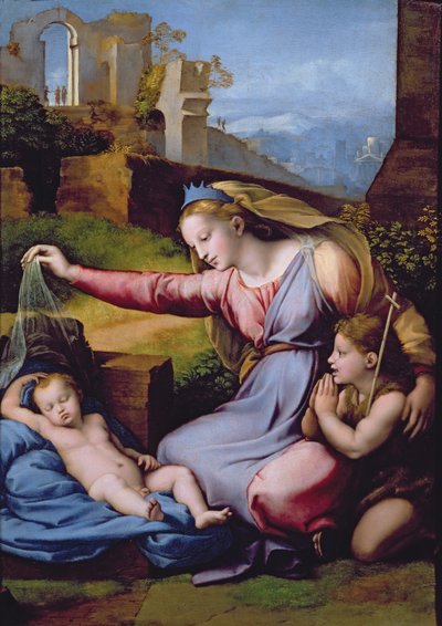 De Madonna van de Blauwe Diadeem of De Madonna van de Sluier door Raphael