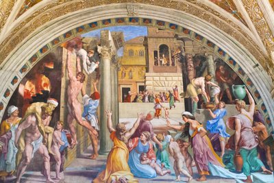De brand in de borgo door Raphael (1483 1520)