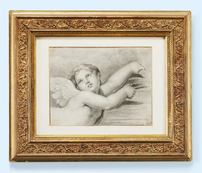 Hoofd van een putto door after Raphael