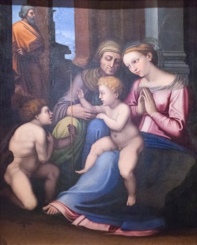 Heilige Familie met Sint Elisabeth en Sint Jan de Doper door Raphael (1483 1520)