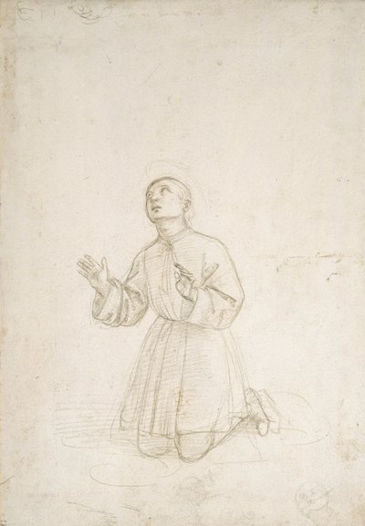 Knielende figuur van een jongeling, c.1503 door Raphael