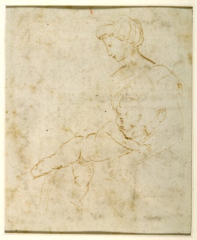 Madonna en Kind, naar Michelangelo door Raphael