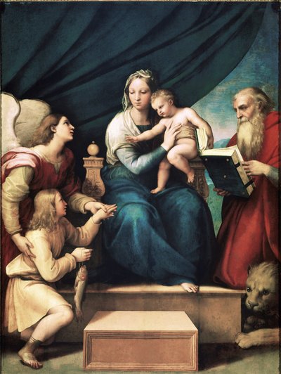 Madonna van de Vis (olieverf op paneel, ca.1513) door Raphael