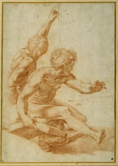 Naaktstudies voor St. Andreas en een andere apostel in 