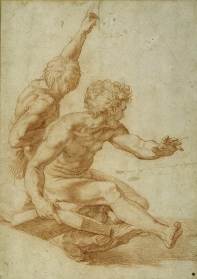 Naaktstudies voor St. Andreas en een andere apostel in 