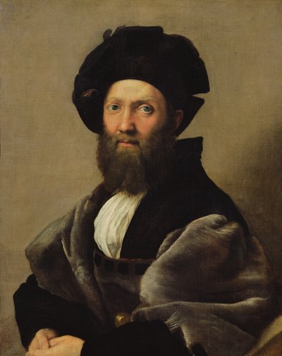Portret van Baldassare Castiglione (1478-1529) voor 1516 door Raphael