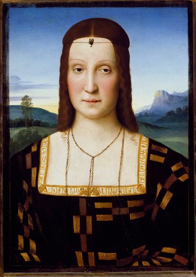 Portret van Elisabetta Gonzaga, ca. 1504-1505 door Raphael
