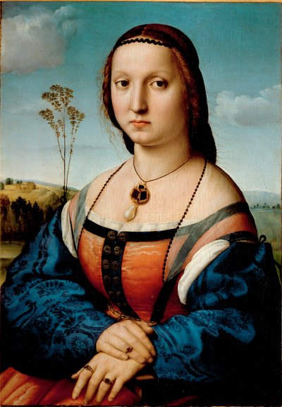 Portret van Maddalena Doni. Schilderij door Raphael door Raphael