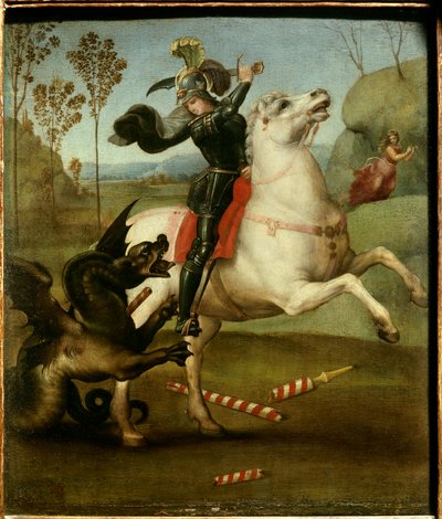 Sint Joris vecht met de Draak (detail) door Raphael