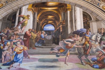 De verdrijving van Heliodorus uit de tempel, kamer van Heliodorus door Raphael (1483 1520)