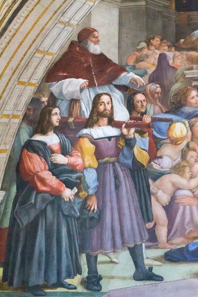 De verdrijving van Heliodorus uit de tempel, kamer van Heliodorus (detail) door Raphael (1483 1520)