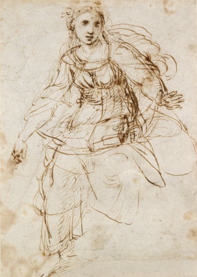 Allegorische figuur van de theologie, begin 16e eeuw door Raphael