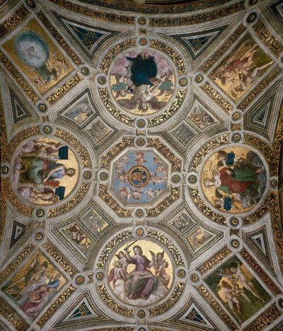 Plafond in Stanza della Segnatura door Raphael
