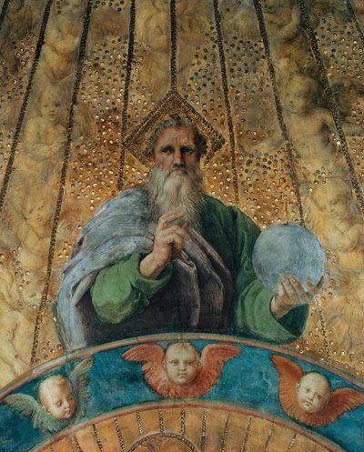 Disputa. Detail: God de Vader. Fresco in Stanza della Segnatura, ca. 1510-1511 door Raphael