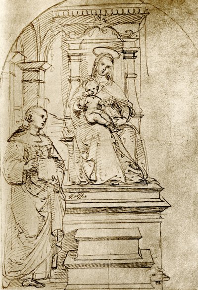 Madonna op de troon door Raffaello Sanzio Raphael