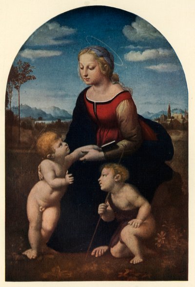 La Belle Jardinière, 1507, ca. 1912 door Raffaello Sanzio Raphael