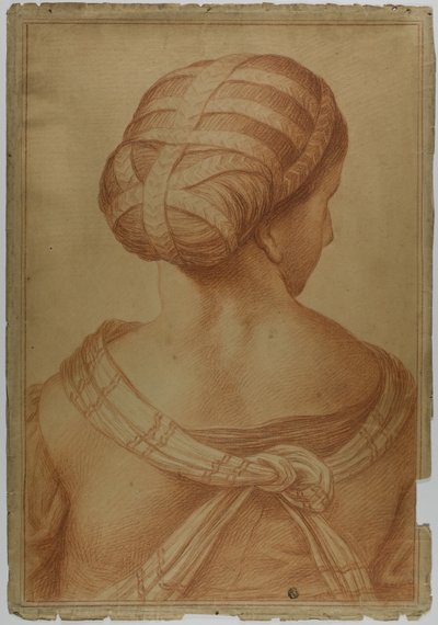 Muse gezien van achteren door Raphael