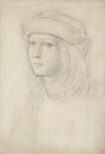 Portret van een onbekende jongeling mogelijk een zelfportret door Raphael