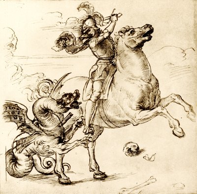St. Joris met het zwaard door Raffaello Sanzio Raphael